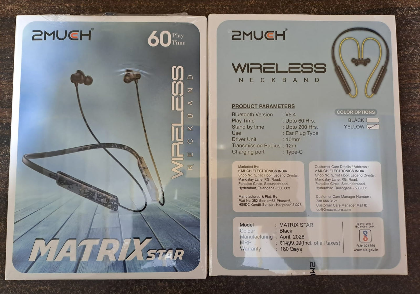 2Much Matrix Star Wireless Neckband | 60H Playtime | Bluetooth 5.4 | Magnetic Earbuds | Type-C Fast Charging