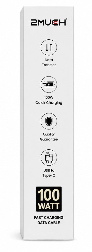 2Much Genix 100W Type-C Fast Charging Data Cable (5 Pc Pack)