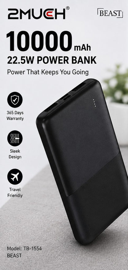 2Much Beast TB-1554 10000mAh 22.5W Fast Charging Power Bank