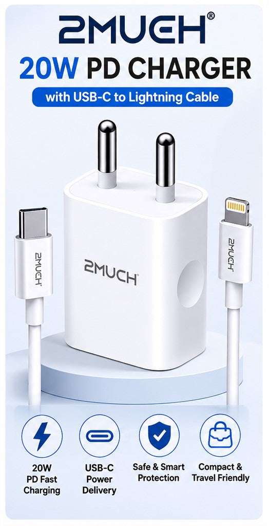 2MUCH AL-20 20W PD Charger with USB-C to Lightning Cable