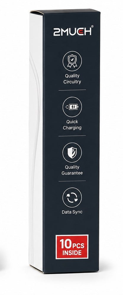 2Much 3A Smart Micro USB Fast Charging Data Cable 33W (10 Pcs Pack)