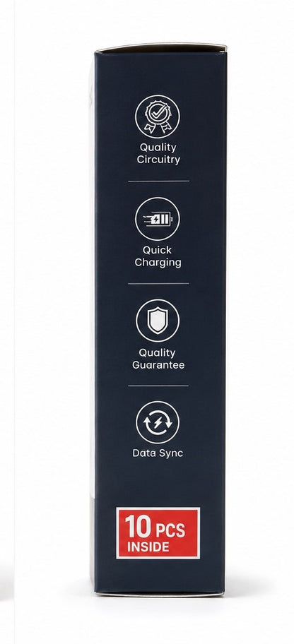 2Much 3A Smart 35W Type-C Fast Charging Data Cable (10 Pc Pack)