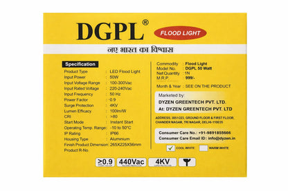 50W LED Flood Light for Outdoor & Parking | IP66 Waterproof