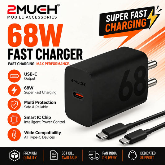 2MUCH 68W Fast Charger C-68 USB-C Super Fast Charging Adapter