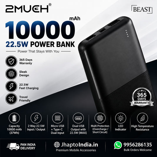 2Much Beast TB-1554 10000mAh 22.5W Fast Charging Power Bank