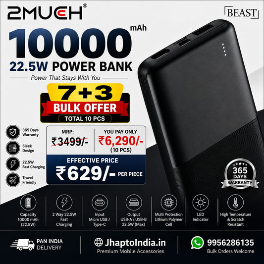 2Much Beast TB-1554 10000mAh 22.5W Fast Charging Power Bank
