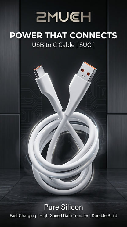 2MUCH 100W USB-A to Type-C Silicon Fast Charging Cable (SUC1)