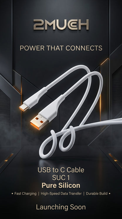 2MUCH 100W USB-A to Type-C Silicon Fast Charging Cable (SUC1)