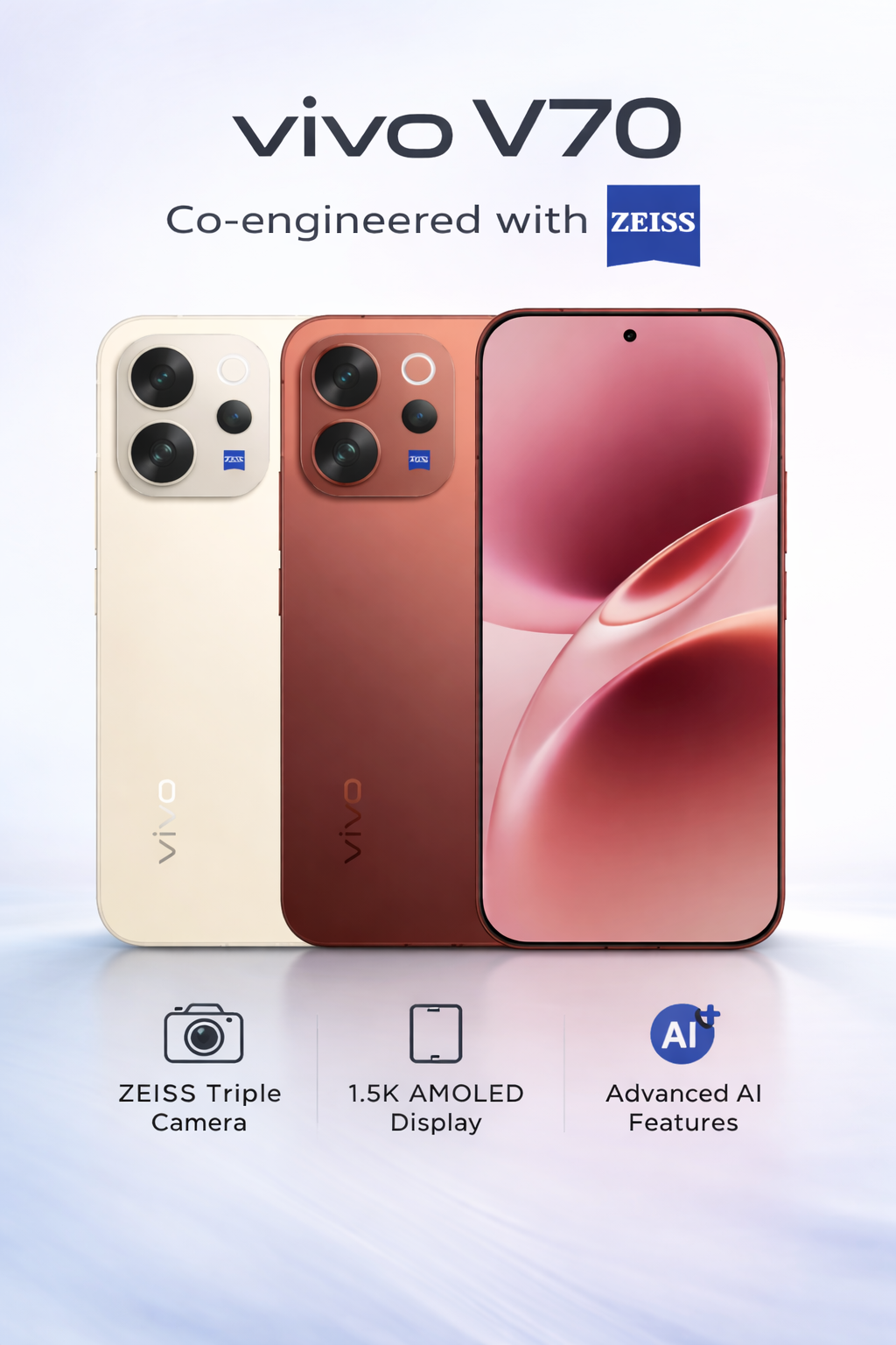 Vivo V70 5G (8GB RAM + 256GB Storage) | ZEISS Camera